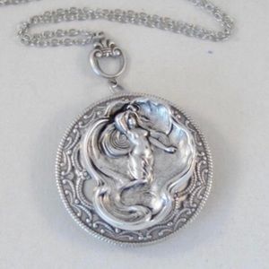 Goddess Locket Necklace Pendant Silver Woman Greek